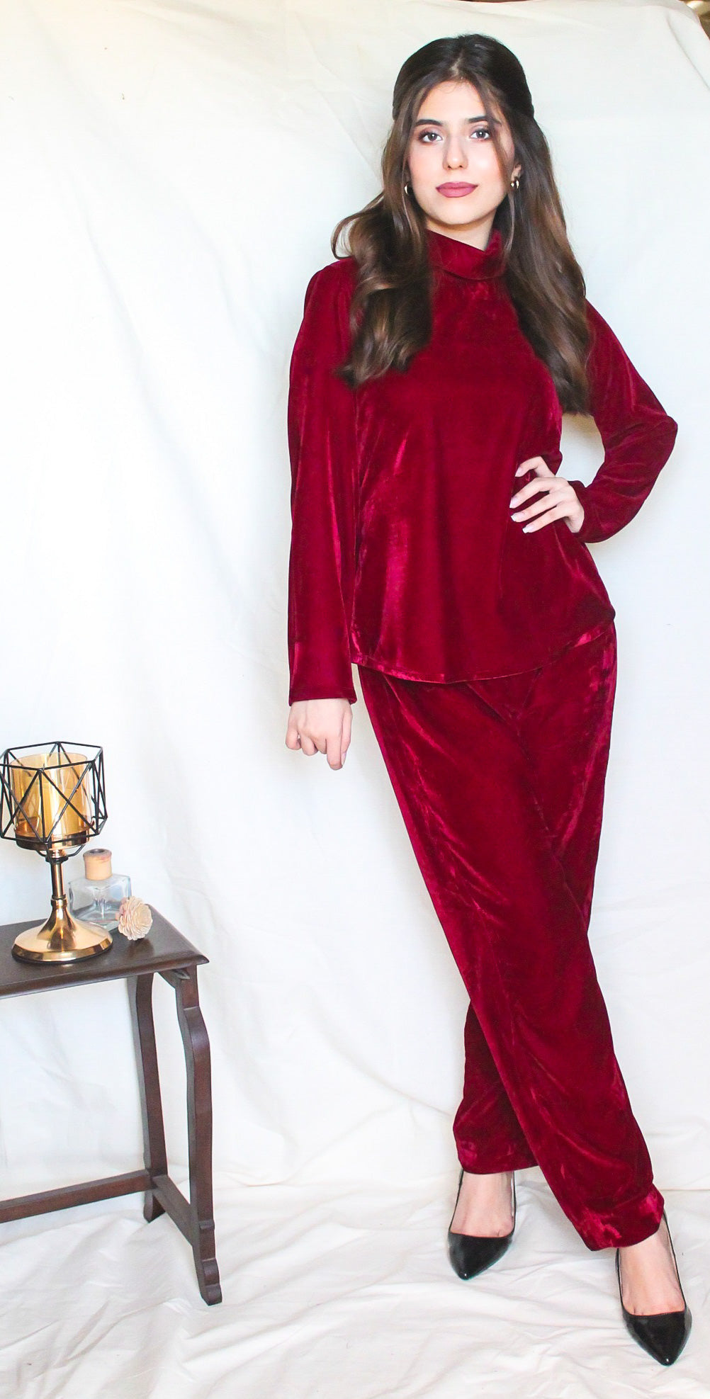 Red Velvet Matching Set
