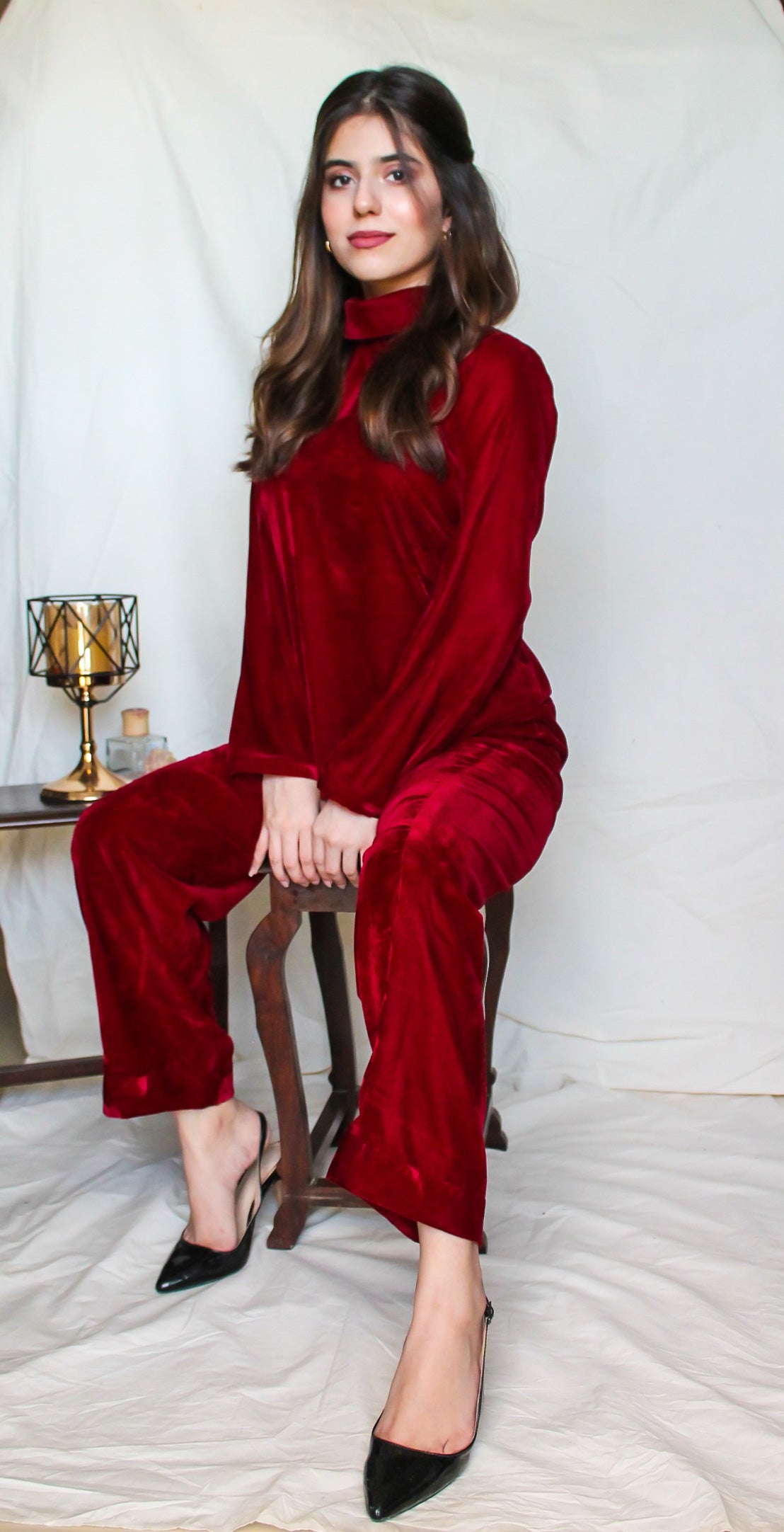 Red Velvet Matching Set