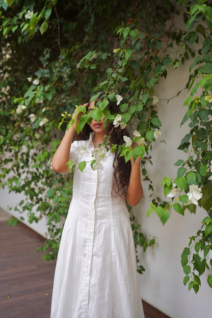 Coral White Dress