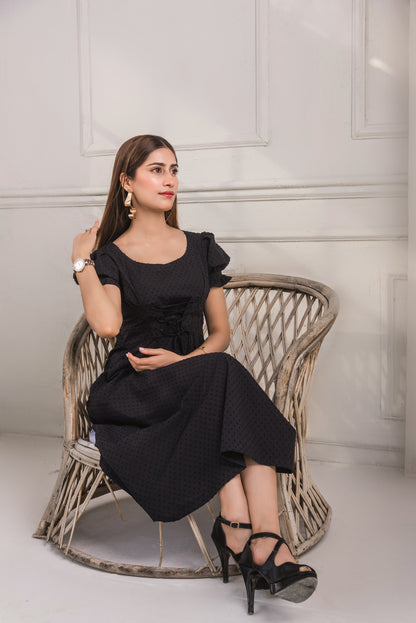 Onyx Ribbed Dress