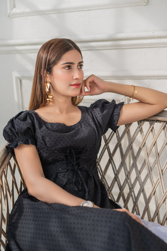 Onyx Ribbed Dress