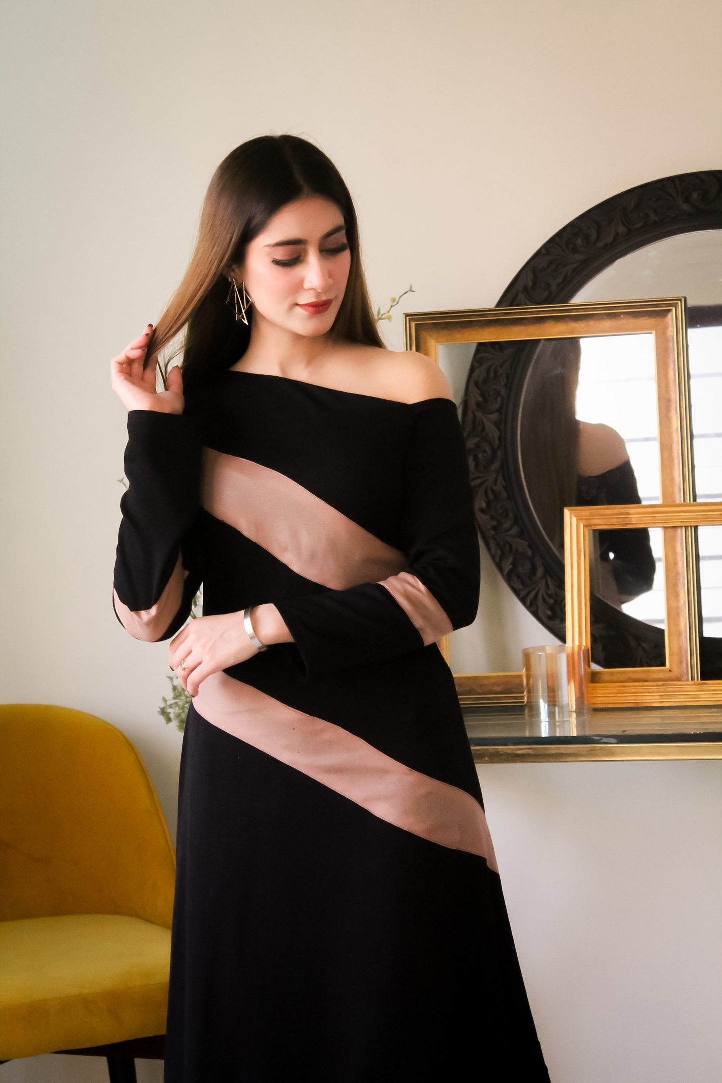 ONYX ASYMMETRICAL DRESS